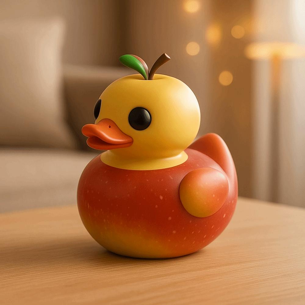 Cute Duck Figurine Cartoon Animal Sculpture Micro Landscape Fruit Duck Statue Cabinet