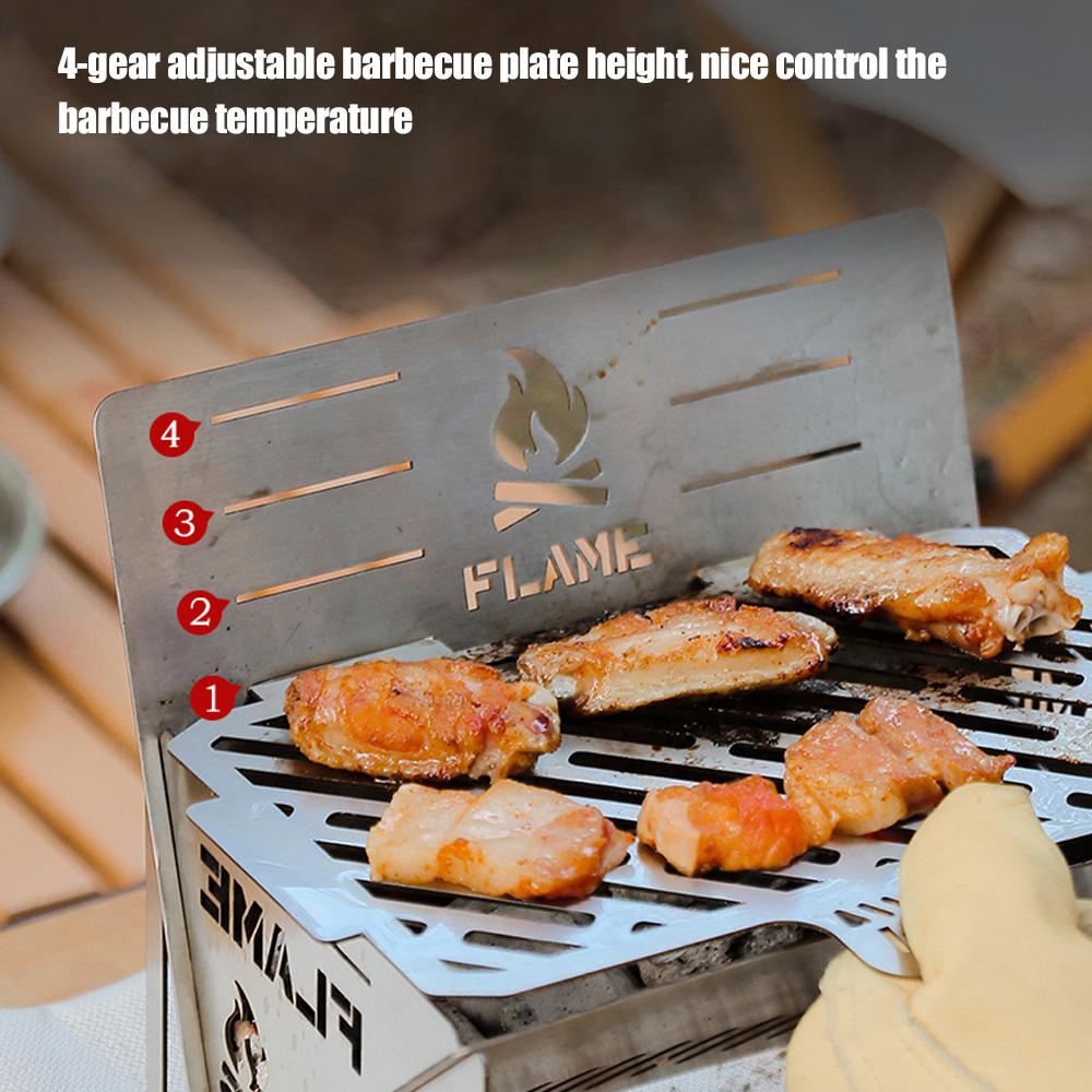 Outdoor Camping Detachable Stoves Portable Stainless Steel Furnace Multifunctional Picnic BBQ Cooking Accessory