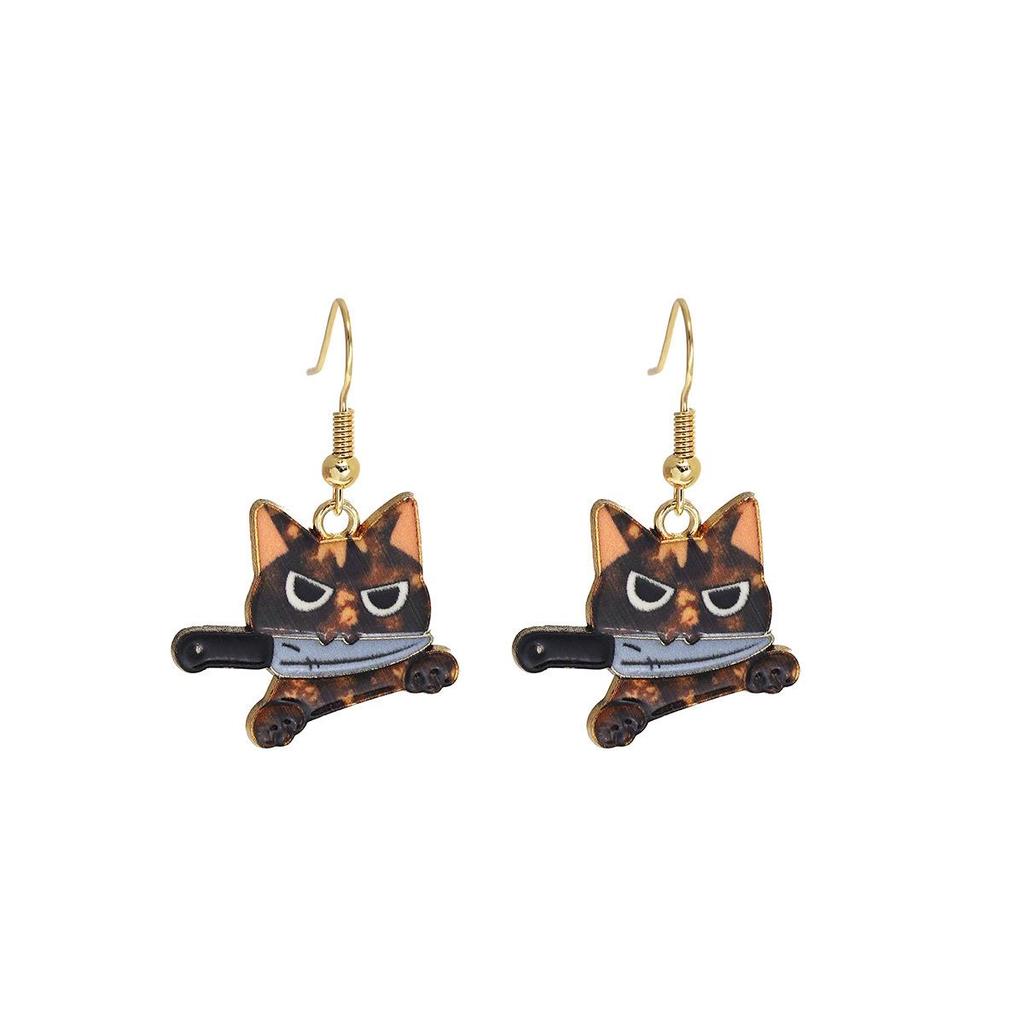 Cute Cartoon Kitten Earrings - Fun, Creative, and Fashionable Animal Drops In Japanese and Korean Styles for European and American Tastes.