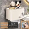 Punch-Free Wall-Mounted Waterproof Toilet Paper Holder with Storage Rack