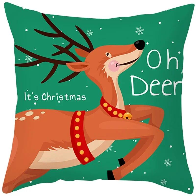 Weihnachts-Themen-Kissenbezüge Auto Zubehör Büro Santa Claus Wohnzimmer Sofa Hause Kissenbezüge