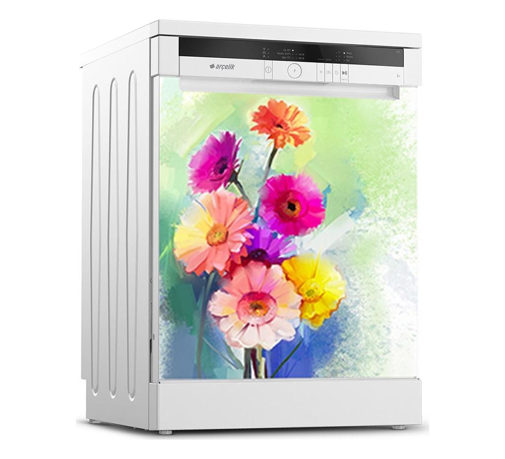 36 Style Dishwasher Decoration Sticker DIY Kitchen Wallpaper Peel and Stick Vinyl Wall Decal LandscapeFlower Mural For Home Decor
