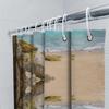 Beach Shower Curtain Coastal Rock Sand Blue Waters Print Home Decoration Decorative Bath Rug 3D Printed Waterproof Fabric Polyes