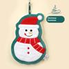 Cute Christmas Cleaning Towel Coral Velvet Hand Towel Snowman Bathroom Hanging Absorbent Dishcloth Soft Cleaning Cloth Rag