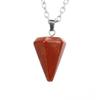 Natural Stone Crystal Cut Tapered Hexagonal Pillar Bullet Head Pendulum Necklace Pendant N631
