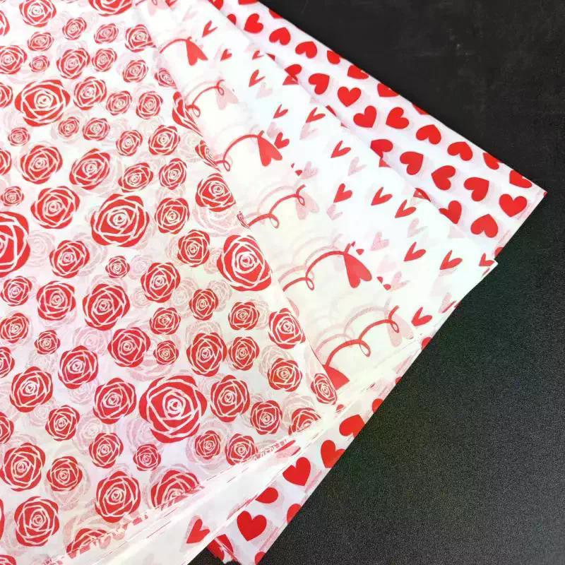 10 Sheets Festive Party Wedding DIY Gift Packing Supplies Love Type Tissue Paper Flower 50x66cm Gift Packaging Home Decoration