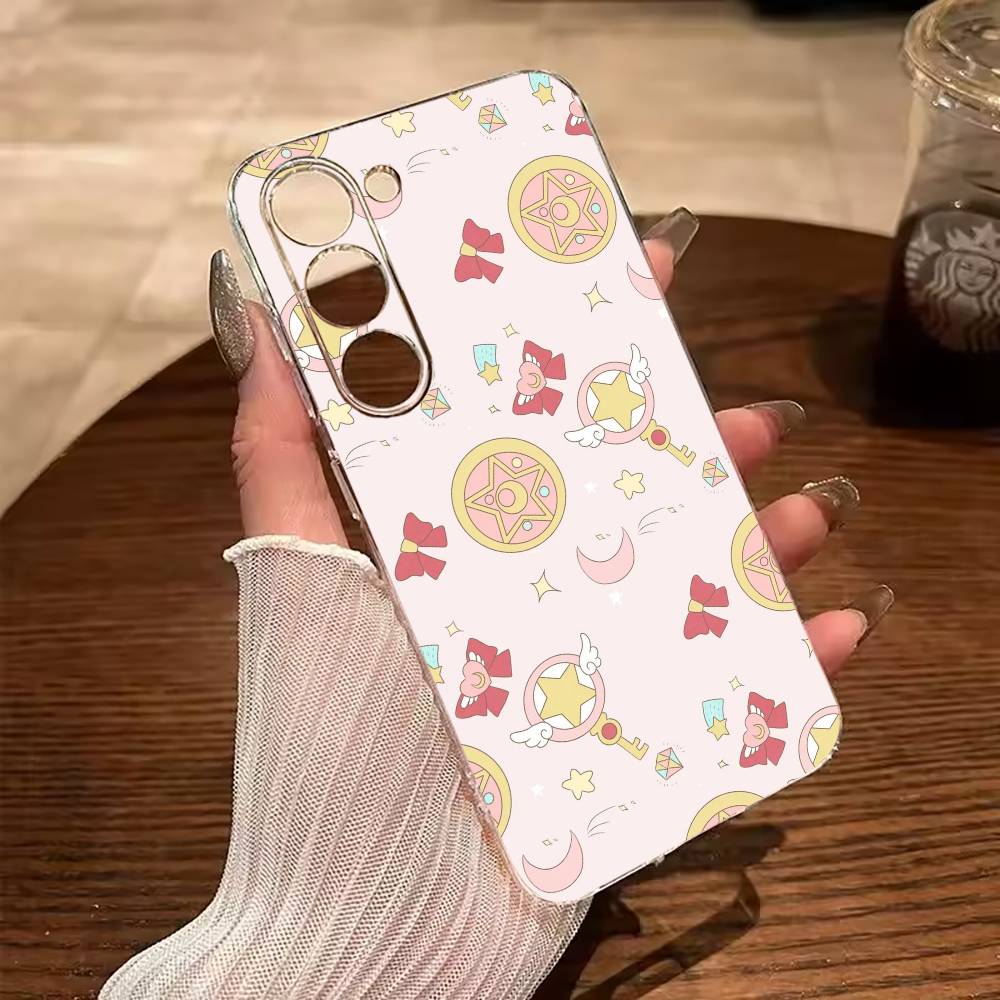 Anime-Karten-Mädchen-Sakura Handyhülle für Samsung Galaxy A71, A70, A52, A51, A40, A30 Transparente Hülle