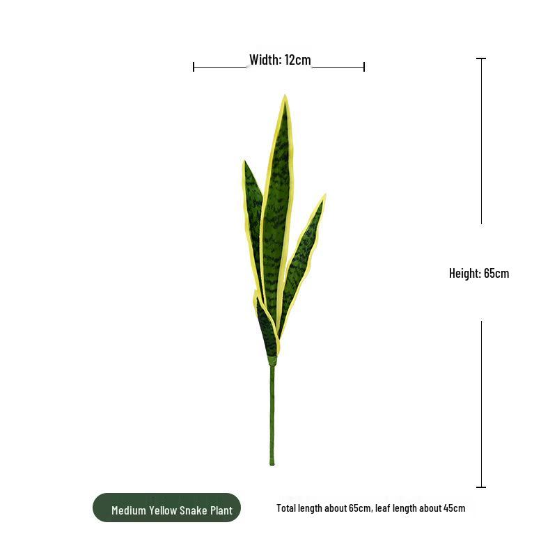 Artificial Snake Plant Agave Bonsai for Indoor & Outdoor Decor - Green Single Stem in Pot for Home or Office