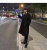 High-End Men's Grey Wool Trench Coat - Trendy, Loose, Mid-Length, Korean-Style, for Autumn and Winter