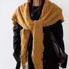 Ruffled Edge Triangular Scarf Multicolor Breathable Hollow Scarf  Spring Autumn Winter