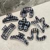 Mosaic Large Black Check Hair Clip: Summer Lazy Style Updo Claw for Voluminous Hair