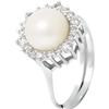 Ring - - Genuine Freshwater Cultured Pearl 8-9 Mm - 925 Sterling Silver - Adjustable Size - Woman