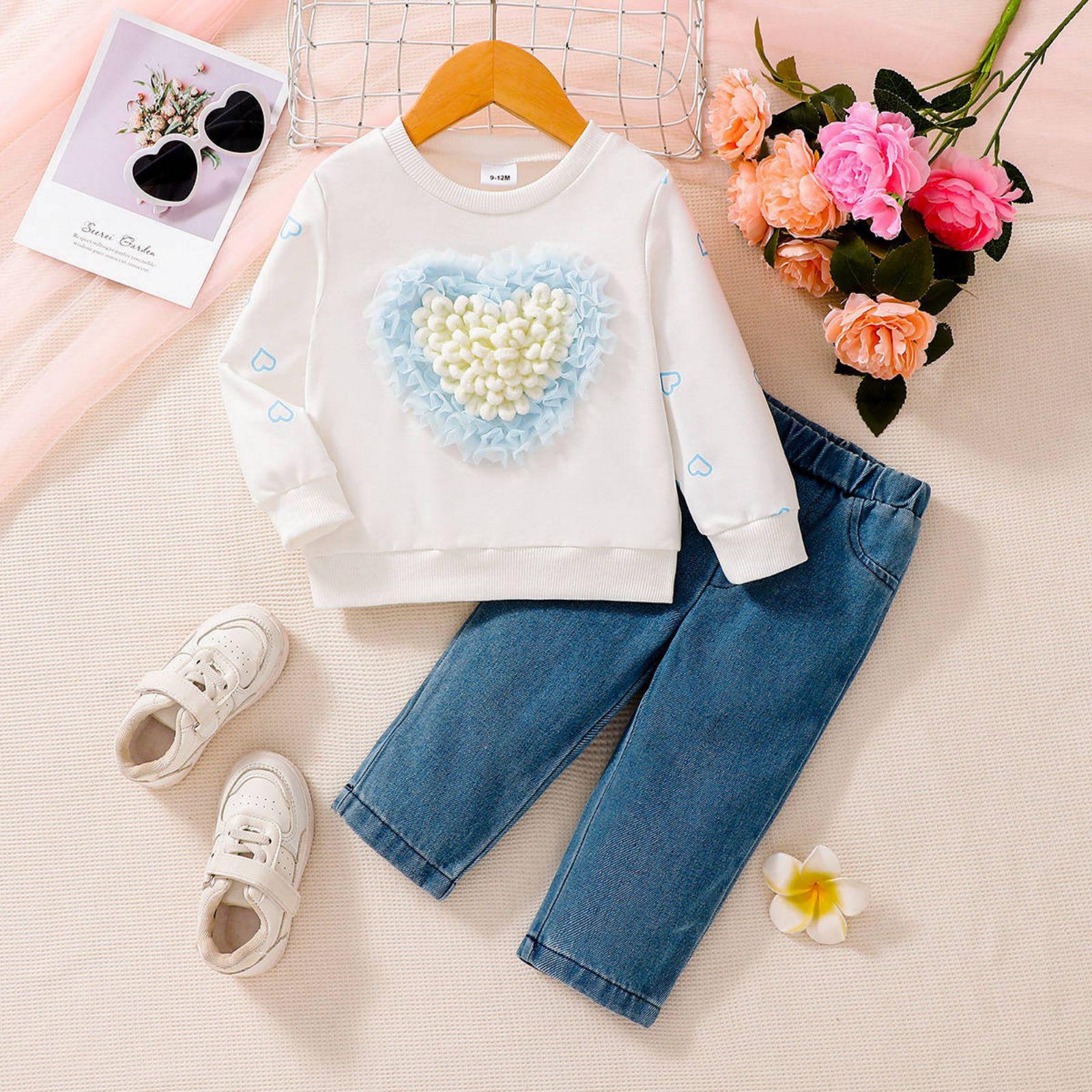 

Комплект детского топа с длинным рукавом - Повседневный, стильный и универсальный детский наряд 9 белый