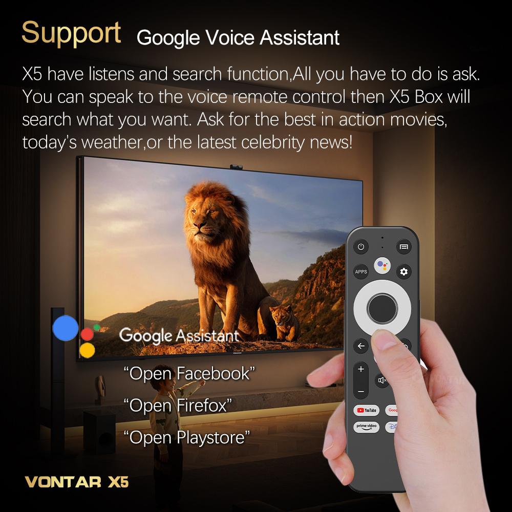 VONTAR X5 Android 14 TV Box Amlogic S905X5M 1000M Wifi6 4K 60fps AV1 Google Player Youtube Media Player