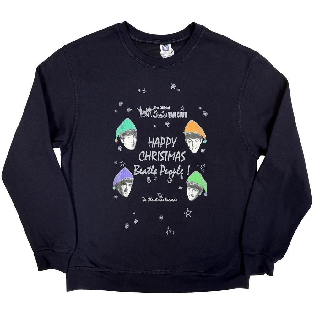 The Beatles Unisex Adult Happy Christmas Sweatshirt