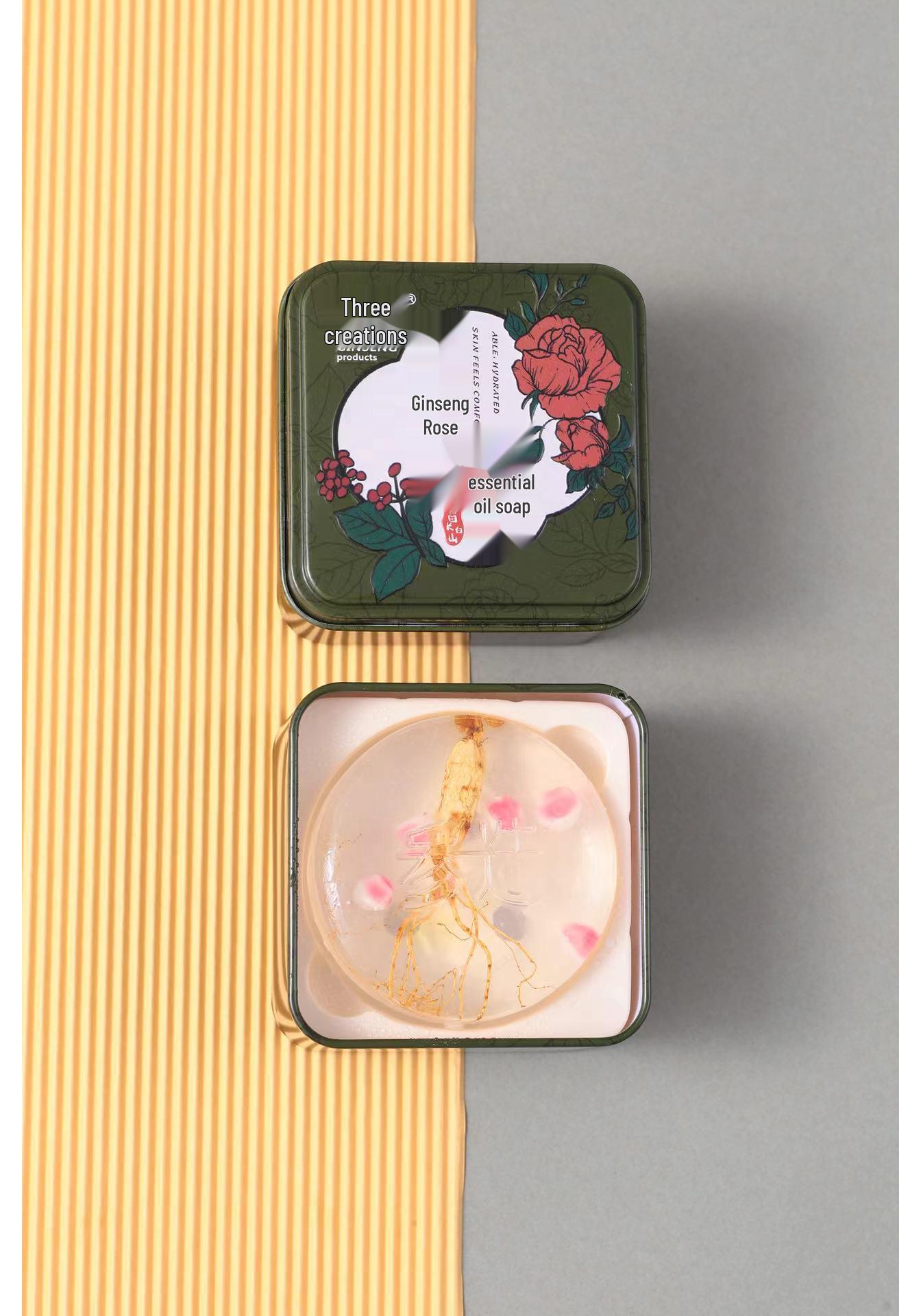 Ginseng & Mugwort Handmade Soap - Rose Essential Oil Refreshing Face & Body Wash