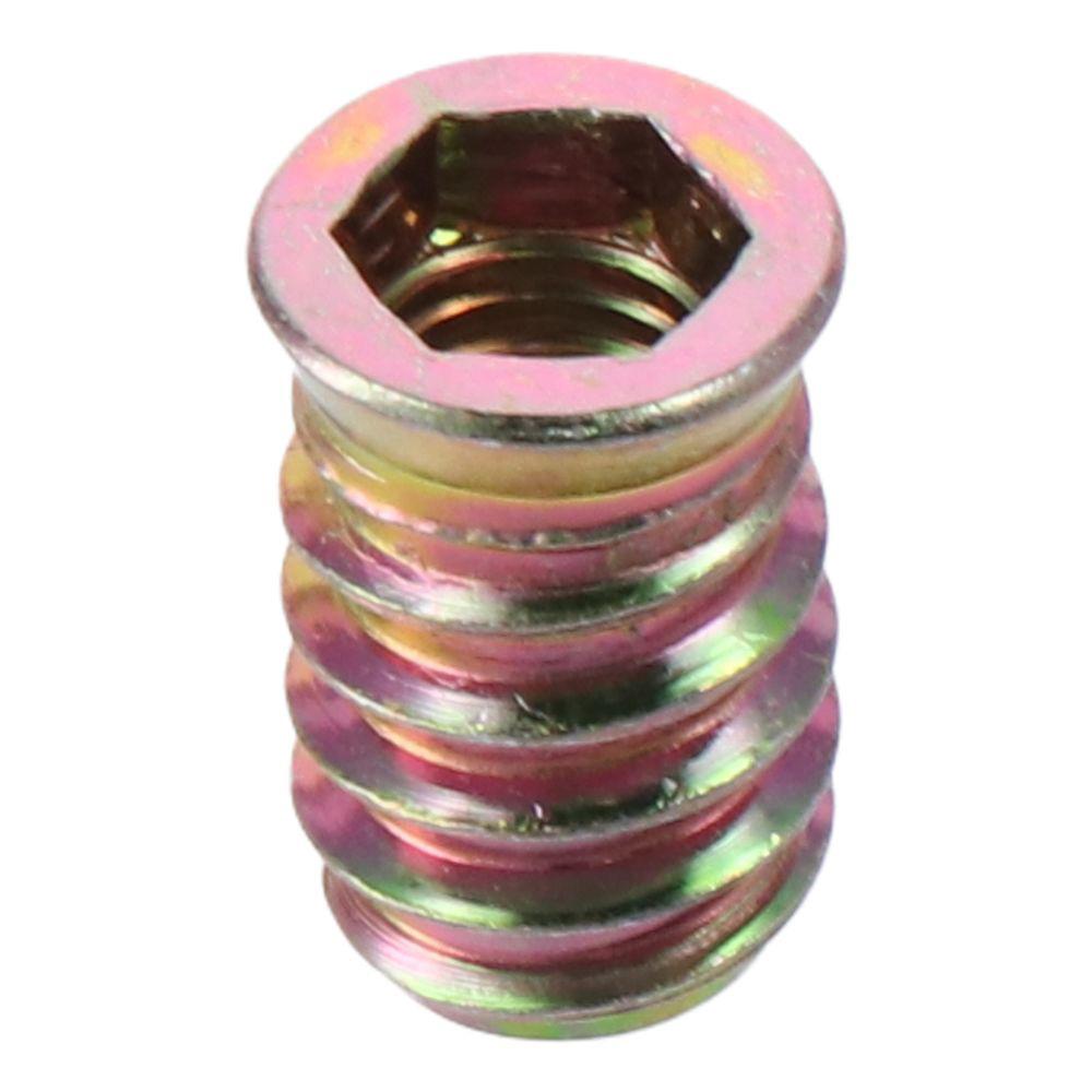 20Pcs M6 M8 M10 Threaded Inserts Nuts Carbon Steel Threaded Wood Inserts Hex Socket Drive