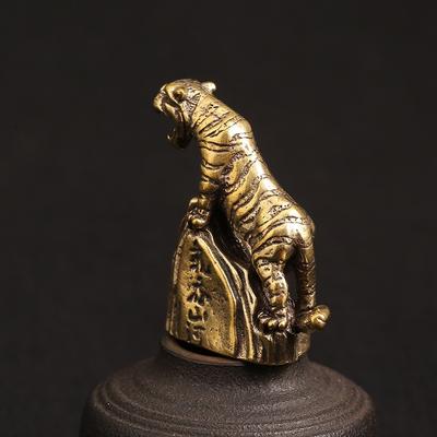 The Chinese Zodiac Solid Brass Tiger  Animal Small Ornament Mini Original Tiger Home Decoration Ornament