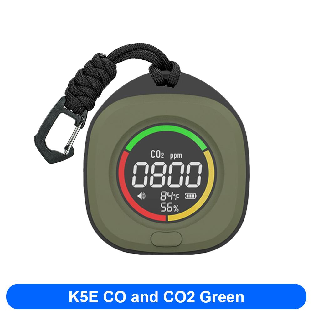 FMAi K5 Carbon Monoxide Detector Accurate detection LED Screen Portable Travel Rechargeable CO and CO2 Detector with alarm sound