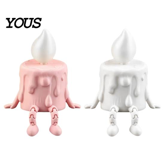 Funny Melting Candle Toy 3D Printing Ornament, Wax Liquid Texture Dripping Sculpture with Anthropomorphic Design Figure Movable Joints,
