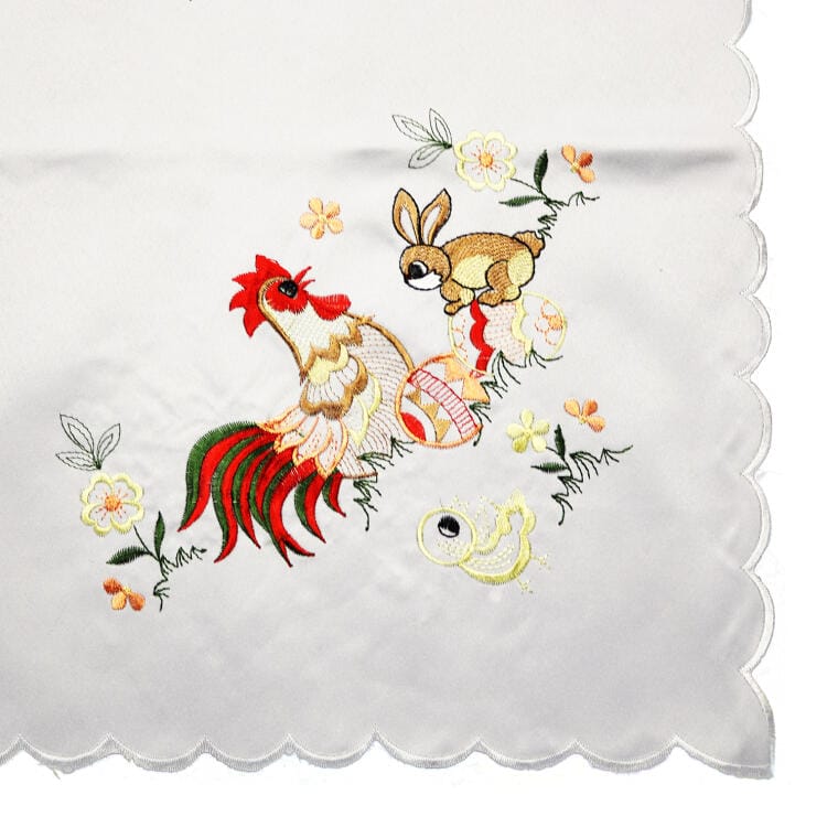 Stain-resistant Easter tablecloth 85x85cm Rooster