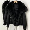 American retro casual thickened warm jacket for women's winter new natural real fox fur collar duck down jacket