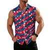 Men's Workwear Lapel Button-Down Vest Shirt - Lightweight Sleeveless Top