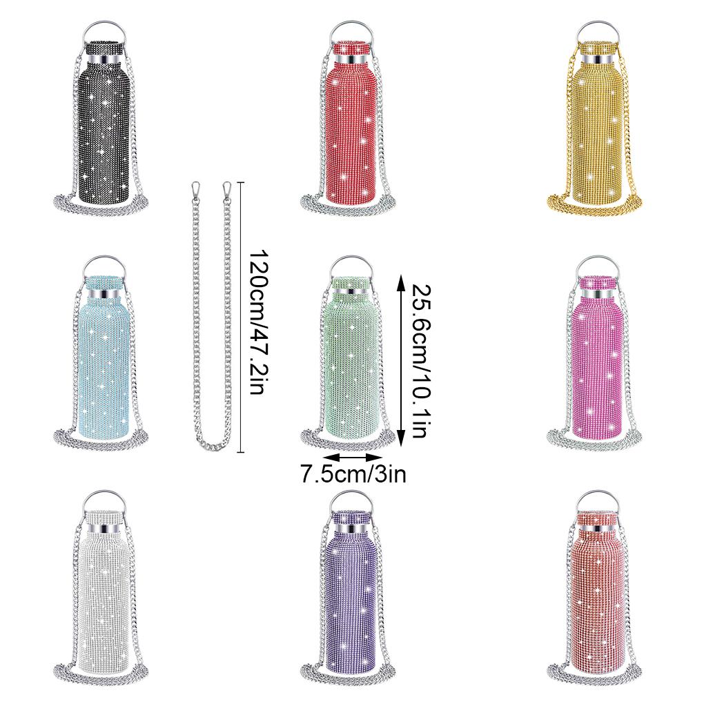 Sparkling Diamond Thermal Bottle Large Capacity For 6-12 Hours Holding Time Insulated Water Bottle