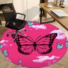 1pc Butterfly Sky Office Round Rug, Carpet for Office, Gaming, Lightweight Round Floor Mat yy260205038