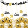 18th Birthday Decorations Set Banner Garland Balloons Complete Set Black Gold
