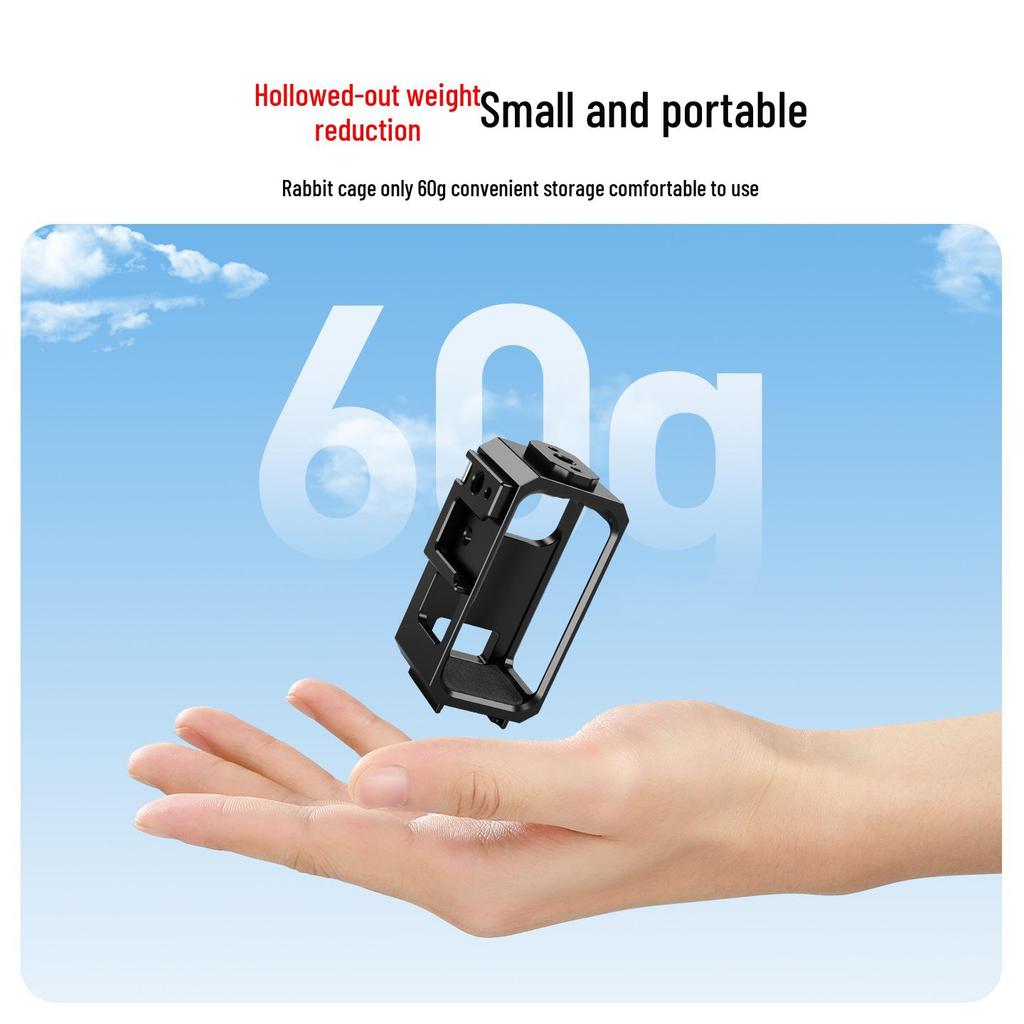 Osmo Nano Metal Frame Mounting Cage for Vertical/Horizontal Shooting with Cold Shoe and Magnetic Adapter