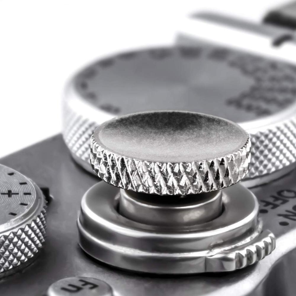 Concave Shutter Button Brass Rubber Ring Shutter Release for Fujifilm/Leica/Nikon/Sony DSLR Camera