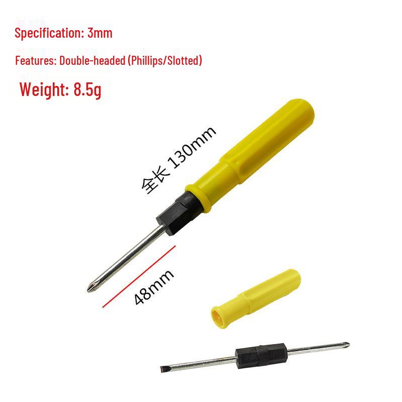 2-in-1 Double-Headed Phillips & Slotted Screwdriver, Interchangeable, Magnetic Carbon Steel Shaft, Multi-Functional Repair Tool