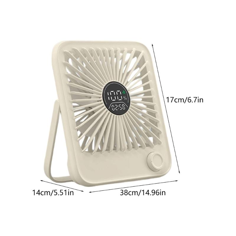 Portable Sized Desk Fan Build-in Battery Quiet Operation 100 Gear Speeds Adjustable Tilt For Office Study Home Use