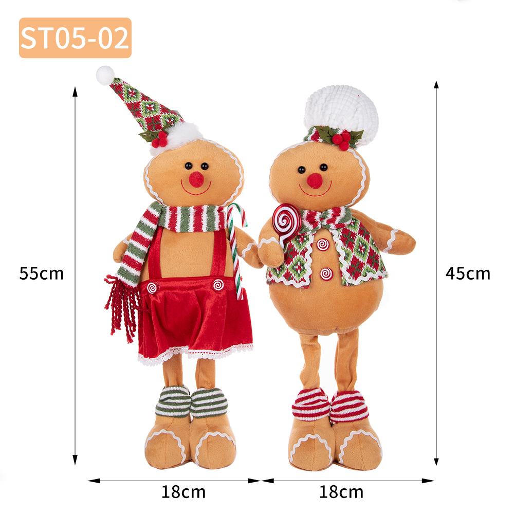 Новая рождественская телескопическая кукла-пряничный человечек, милый поварской колпак, пряничный человечек, стоящий как самодельное рождественское украшение для окна