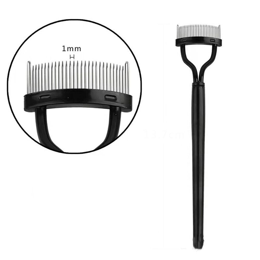1Pcs Black Eyelash Comb Eyelash Curler Beauty Makeup Lash Separator Metal Eyelash Brush Comb Mascara Lift Curl Cosmetic Tool