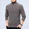 Men's Autumn/Winter Half-High Neck Cashmere Sweater - Fashionable Long-Sleeve Thick Knit Jumper