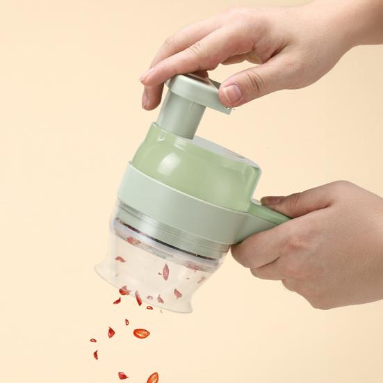 Electric Vegetable Chopper with Storage Box Egg Beater Cordless Mini Food Processor for Fruits Potatoes Handheld Efficient Kitchen Tool