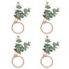 Eucalyptus Leaves Napkin Ring Wedding Napkin Holder Buckles with Wood Bead Easter Home Table Decoration Birthday Party Supplies