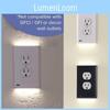 Outlet Cover Wall Socket Plate Double Led Night Light Sensor Plug Coverplate