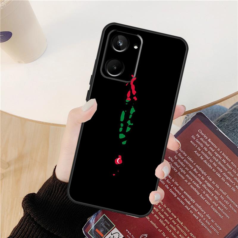 Maldives Map Case For Realme GT 7 Pro GT 6T 6 5 C55 C53 C51 C21Y C25S C61 C67 C75 10 11 12 13 14 Pro Plus