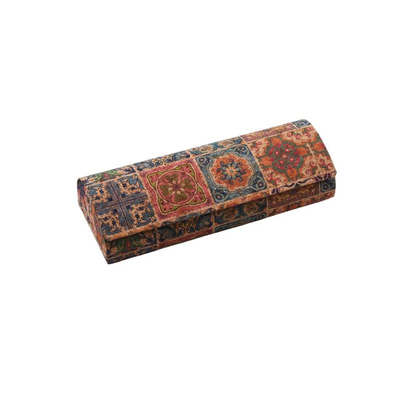 1PC Retro Ethnic Style Glasses Case Ancient Mural Pattern Myopia Glasses Sunglasses Sunglasses Ladies Men Universal Glasses Case