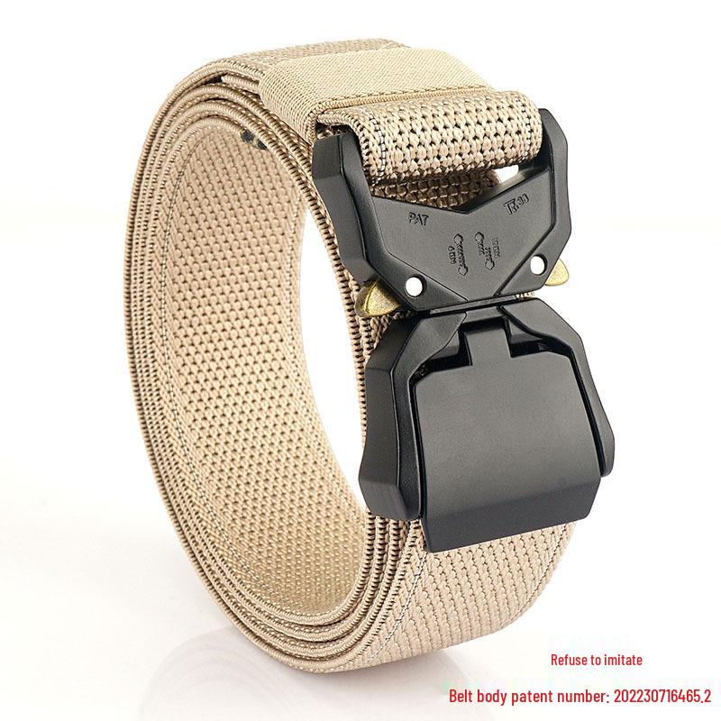 Męski pas taktyczny z aluminiową klamrą szybkozapinającą i elastycznym nylonowym płótnem