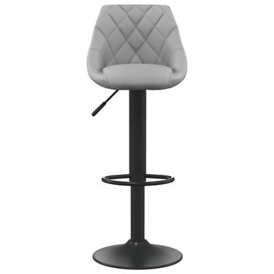 Bar Stool Light Grey Velvet