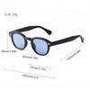 Lunettes de Soleil Rondes Bleues Transparentes Mode UV400 Rétro Rivet Écaille Carré Petit Lunettes de Soleil pour Femmes Hommes