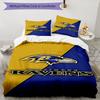 Baltimore Ravens Design Bett Bettwäsche Set 1 Bettbezug + 2 Kissenbezüge Weich Atmungsaktiv Haushalt Bettwäsche