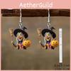 Halloween Pumpkin Witch Acrylic Cartoon Dangle Earrings For Women Costume Jewelry