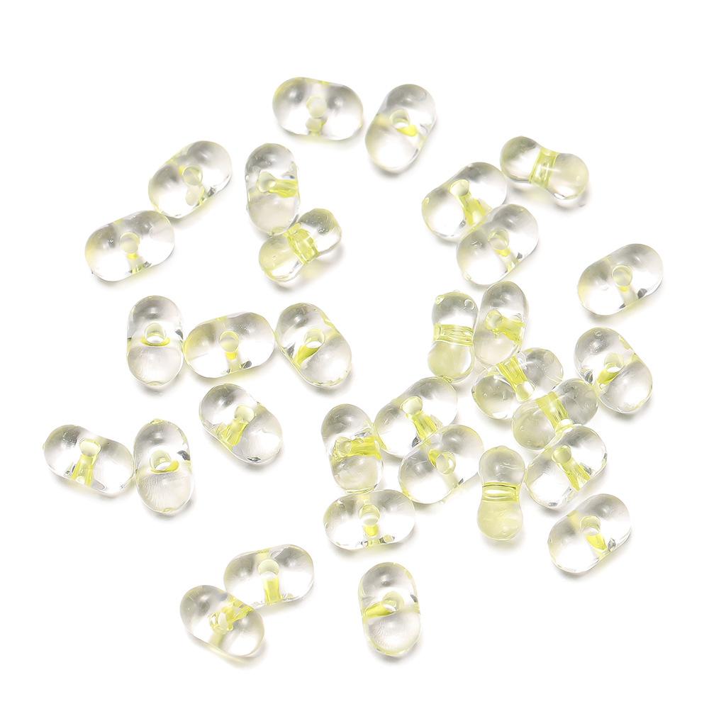 

100 шт. 4*6 мм прозрачные акриловые внутренние цветные арахисовые бусины рисовые бусины для самостоятельного изготовления подвесок, браслетов, ювелирных изделий 100 pcs/pack жёлтый