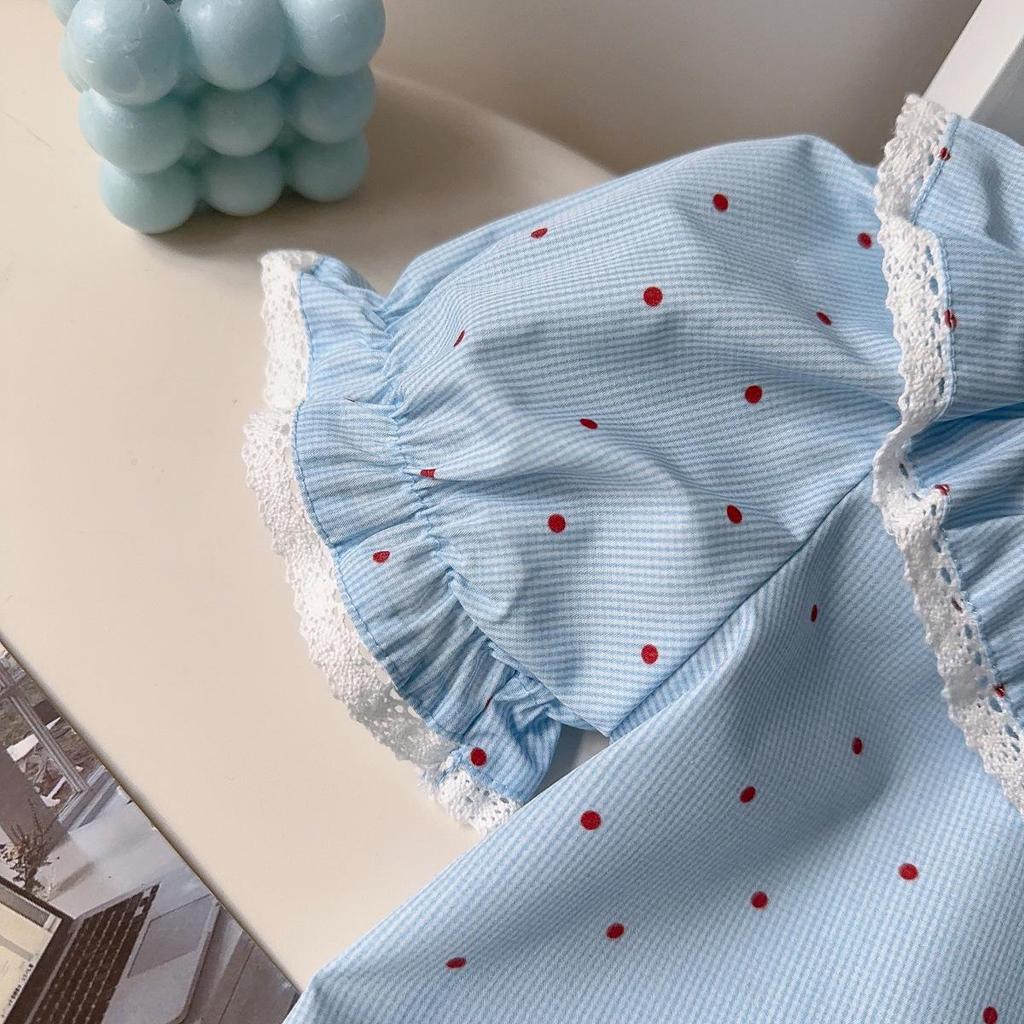 New Korean Style Girls' Short Sleeve Summer Dress with Bag - AXC036