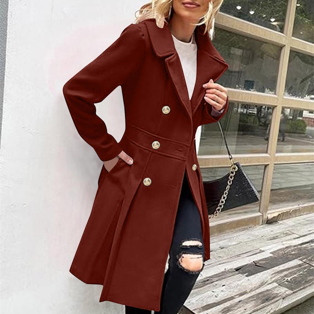 Women's Solid Color Thick Long Sleeve Fashion Coat Jacket